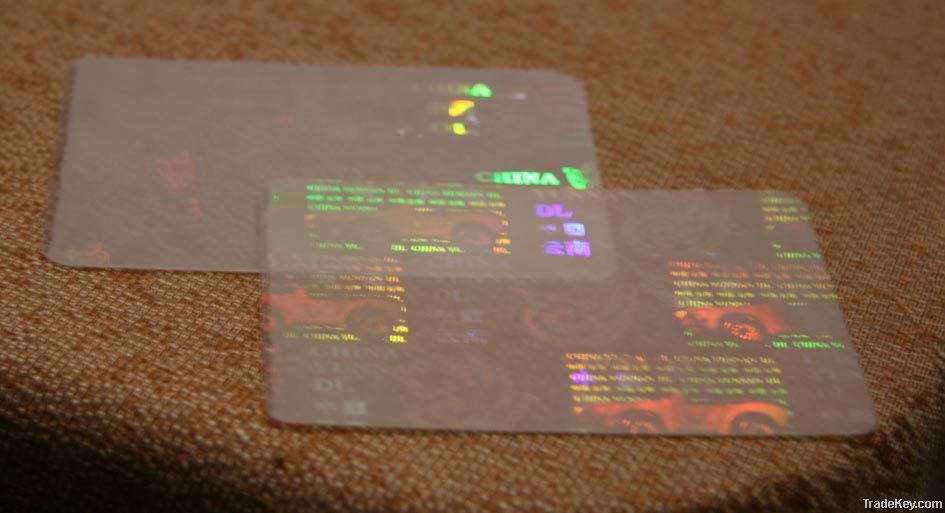 laser pouch, hologram overlay, hologram ID card