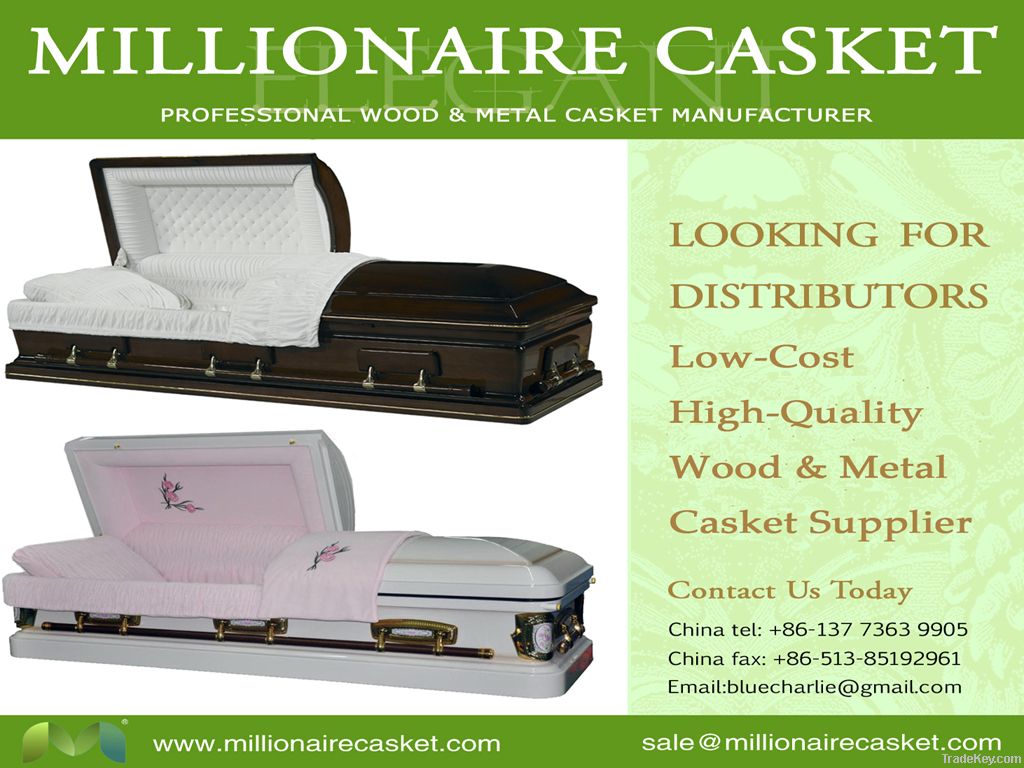 wood & metal Casket