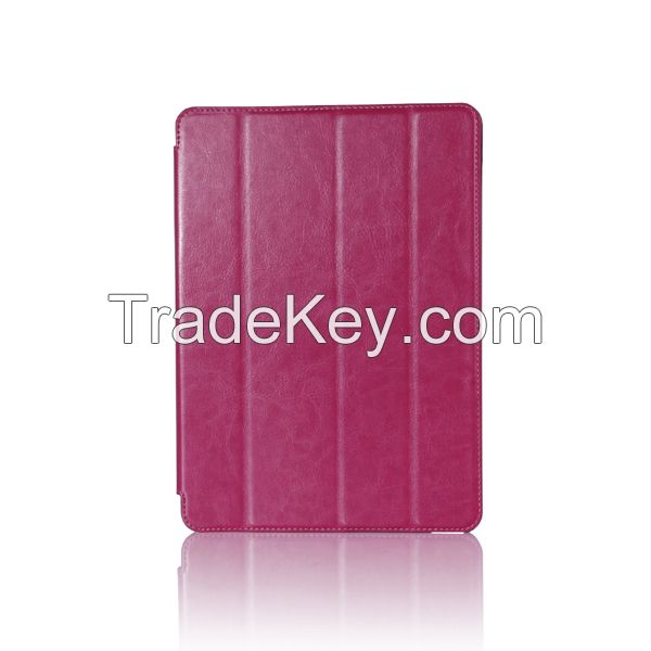 PU leather smart cases for iPad air 2 with cover folded as stand