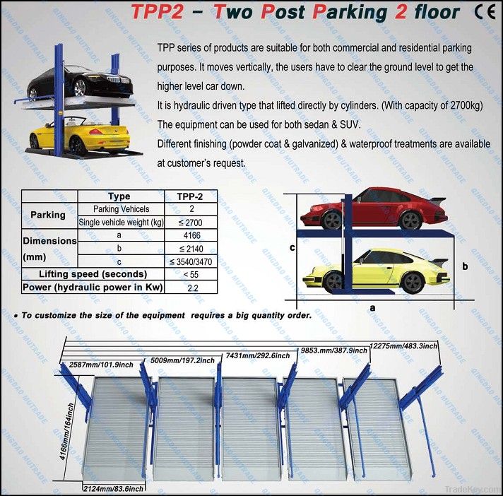 2 Floor 2 Post Parking Lift