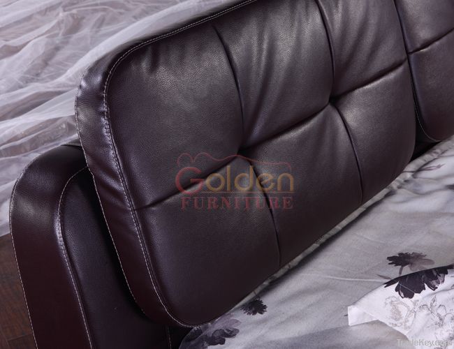 Black Leather Soft Bed - Cheapest Manufacturer Price
