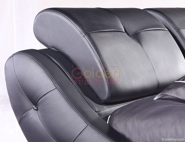 Genuine Leather Cheap Black Soft Bed