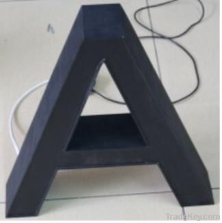 Acrylic luminous letter with black oimage in daytime and white face at