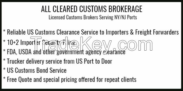 US Customs Clearance New York / All Cleared Customs Brokerage