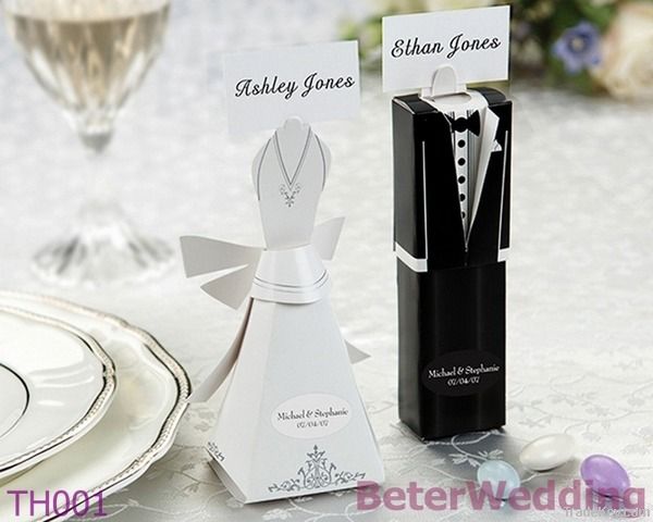 Bride and Groom Wedding Favor Boxes/Place card holders