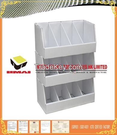 Merchandising Cardboard Retail Display Box With 4 Tier Accompany