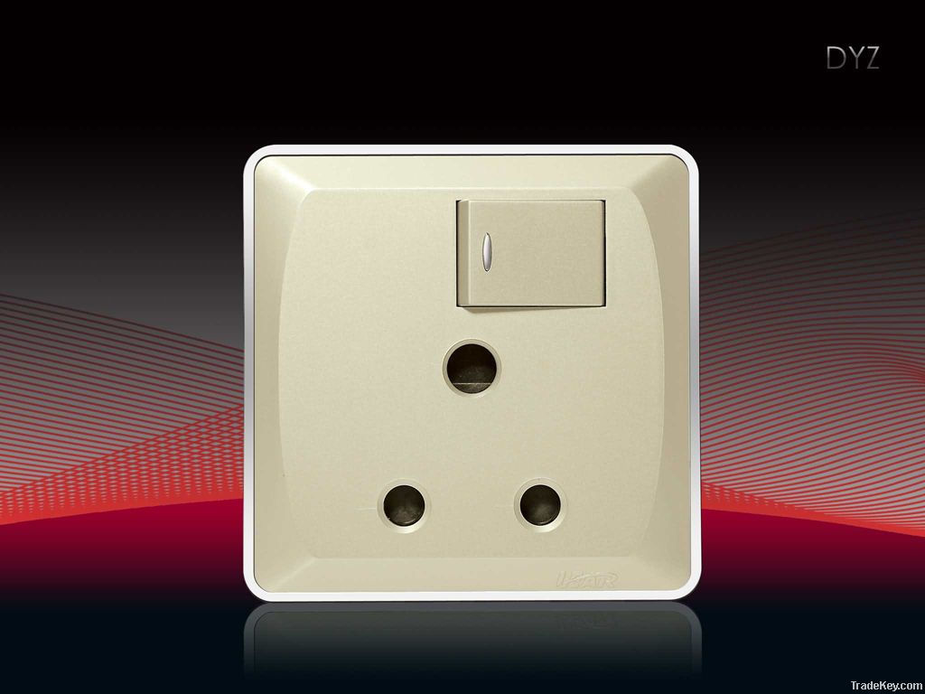 BS one gang switch and socket(V6-3D, DYZ-15