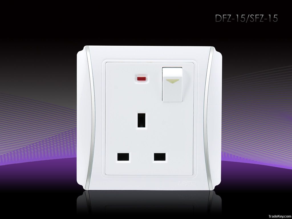 BS one gang switch and socket(V6-3, DFZ-13)