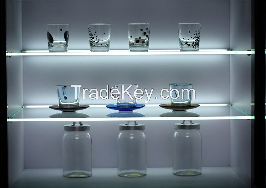 LED lighted glass shelf