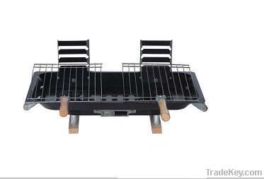 barbecue grill for couple with wooden leg