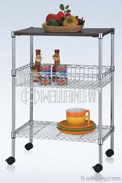3 Tiers Adjustable Kitchen Storage Cart