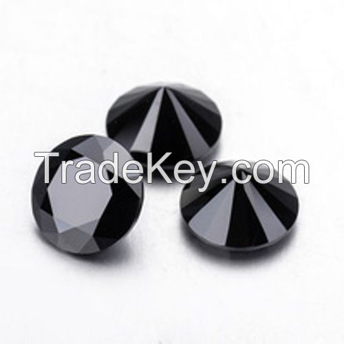 High quality loose moissanite Jet Black round cut Carat-1.00ct_6.80mm