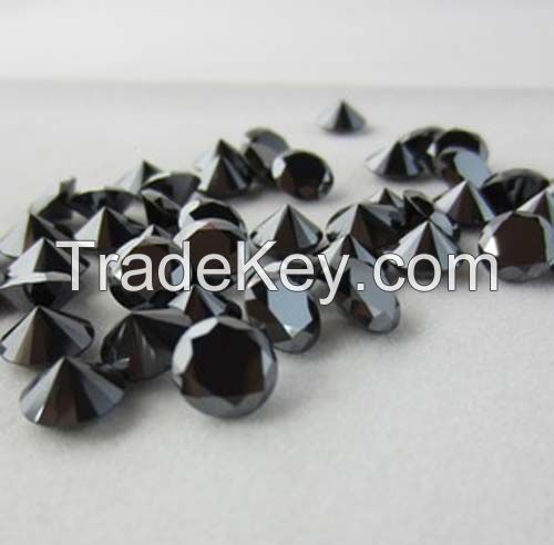 High quality loose moissanite Jet Black round cut Carat-1.00ct_6.80mm