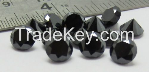 High quality loose moissanite Jet Black round cut Carat-1.00ct_6.80mm