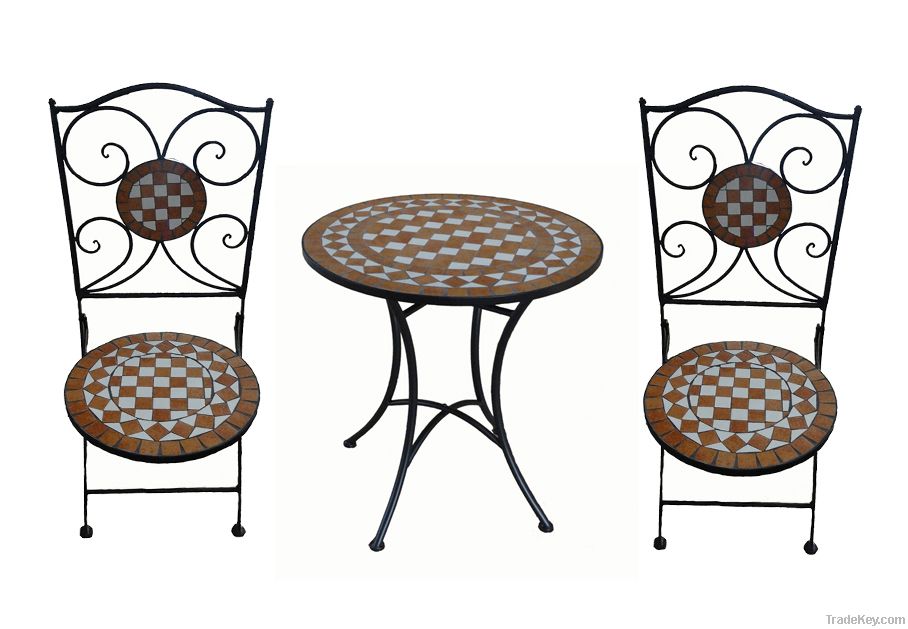 mosaic table and chair