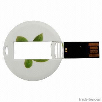 8GB USB 3.0 Recycle Plastic Name Round Card USB Flash Memory Drive