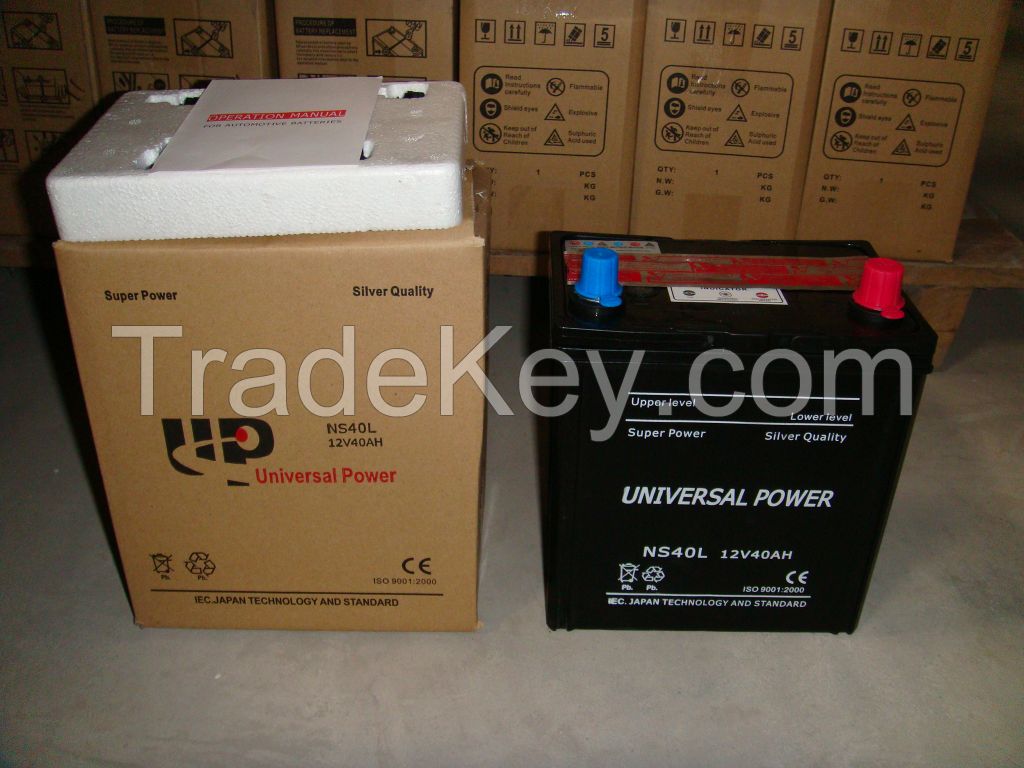 12V 40Ah NS40L Dry Charged Auto Batteries