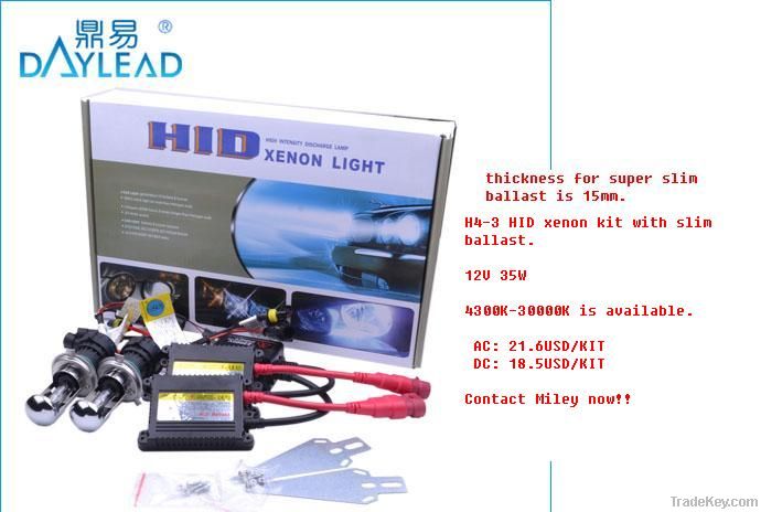 H4-3 HID H/L xenon kit with mini ballast 12V35W