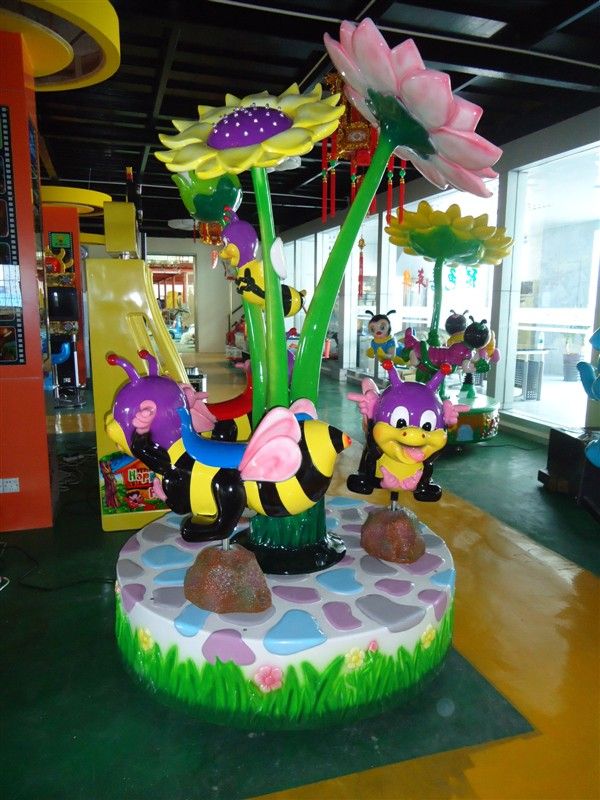 three seats lotus amusement carousel ride on toy