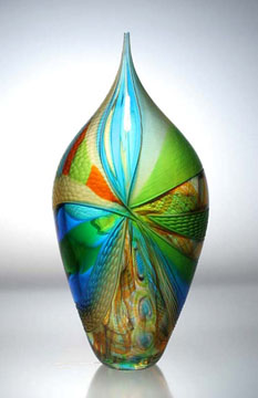 colored glaze vase