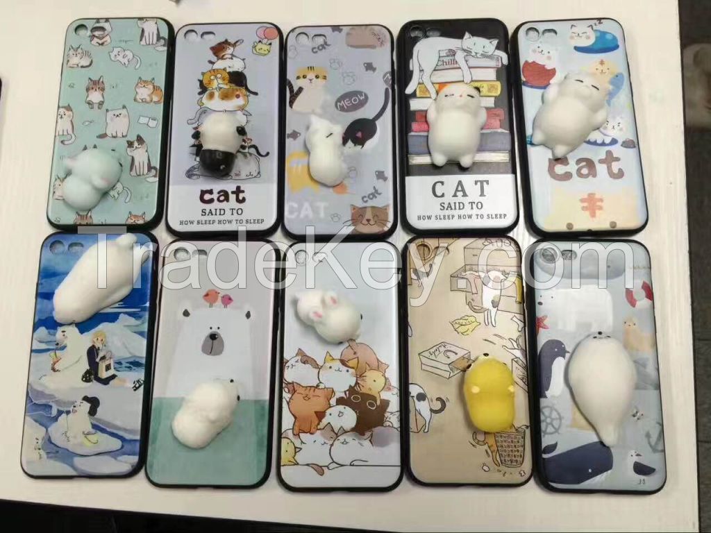 2017 hot new squishy custom 3d silicone mochi squishy phone case stress relief phone case for iphone 6/6plus/7/7 plus 