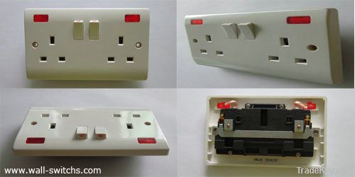 13A 2G switched socket(plug socket) with neon
