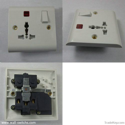 13A multi-function soceket/universal socket with neon british standard