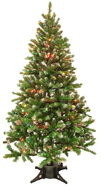 6.5' Frosted Noble Fiber Optic Artificial Christmas Tree - Multi Light