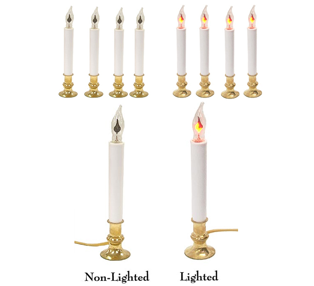 Pack of 8 Electric Flickering Christmas Candle Lamps 9"