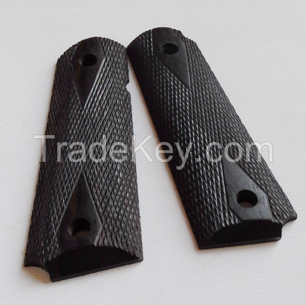 colt 1911 ebony wood grips 002-1