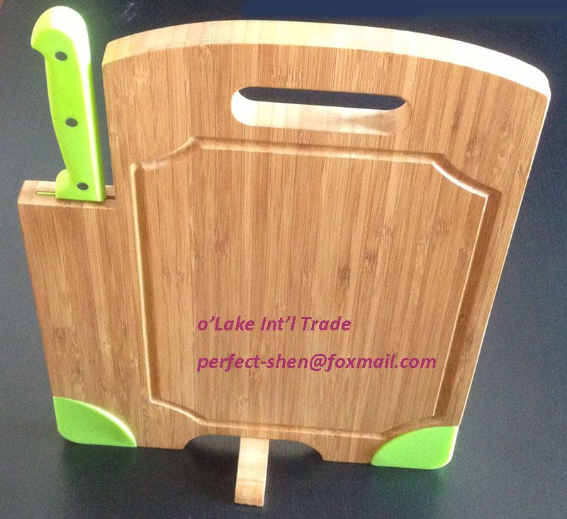 free-stand multi-function bamboo cutting board