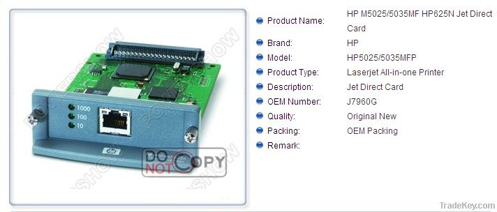 Original new HP M5025/5035MF HP625N Jet Direct J7960G printer parts