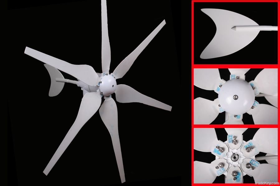 300w Wind mill Turbine 6 blades Small Wind Generator & CE