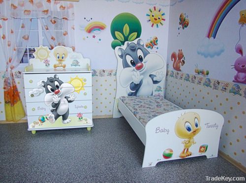 Baby Sylvester & Tweety convertible bed