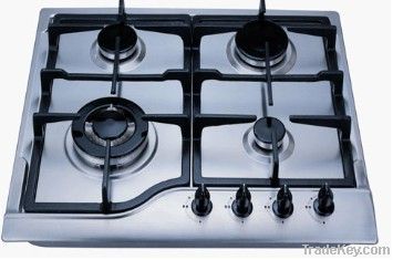 4 burners stainless steel gas cooktop, with enamel trivets