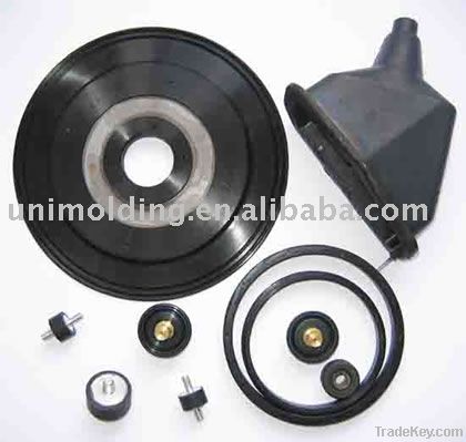 Rubber and metal bonded parts