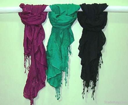 Plain Dyed Pashmina - Satin Scarves & Stoles