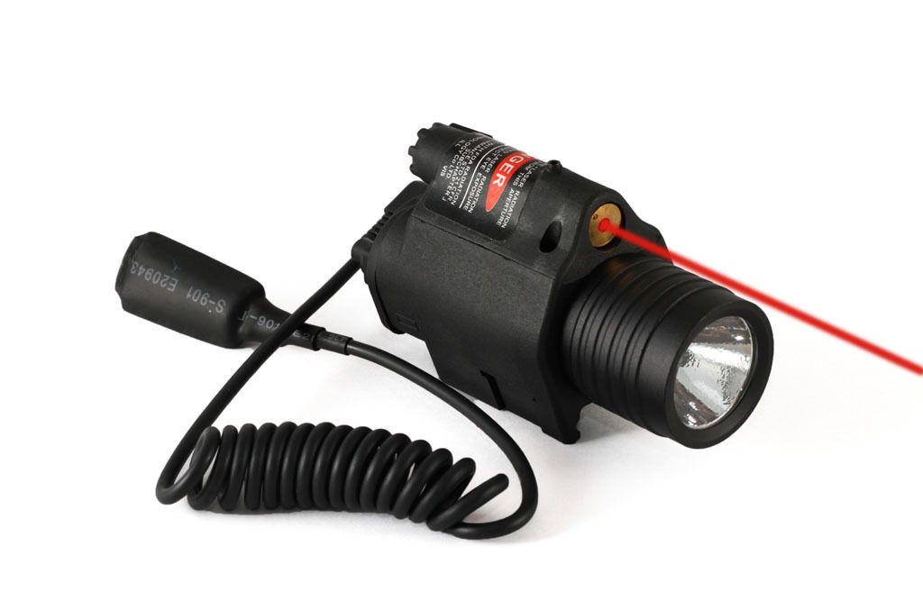 Tactical Airsoft M6 Style LED Flashlight &amp;amp;amp; Red Laser Sight BLACK for pistol AEG