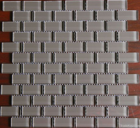 Pure brown strip glass mosaic for wall