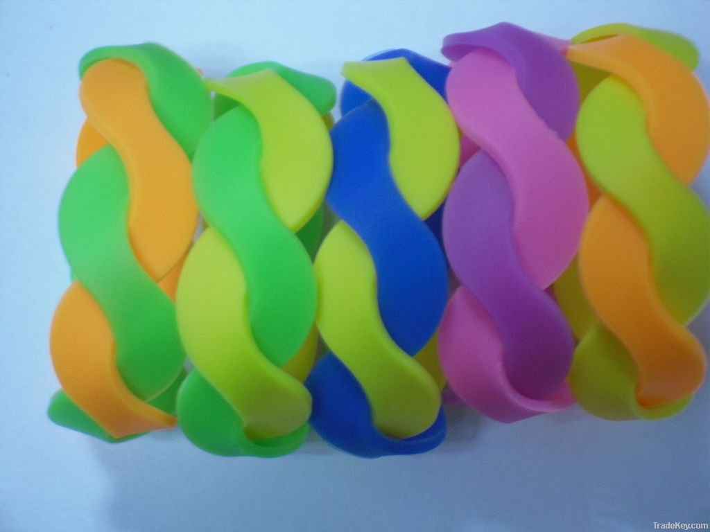 mixed color silicone luminous  bracelet /hand ring