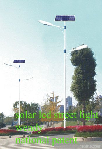 street lighting with led lamps using solar energy