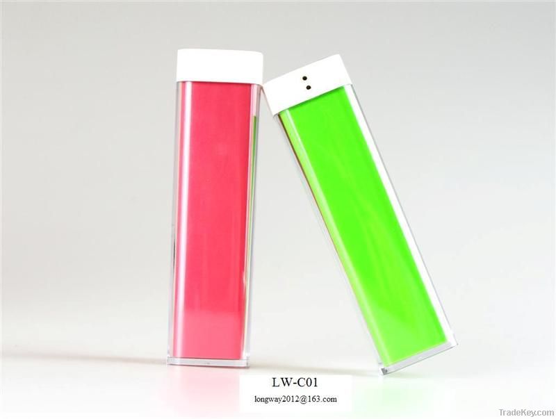 colorful and fashionalbe power bank 2200mah: lip gloss