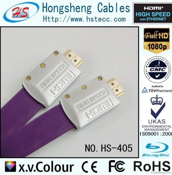 FLAT HDMI CABLE Metal shell High Speed flat hdmi cable with ethernet a