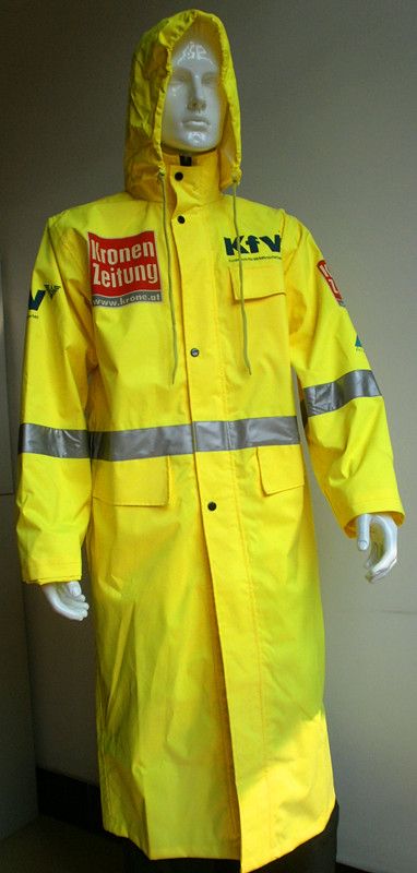 Fluorescent Yellow Long Raincoat (YF-835)