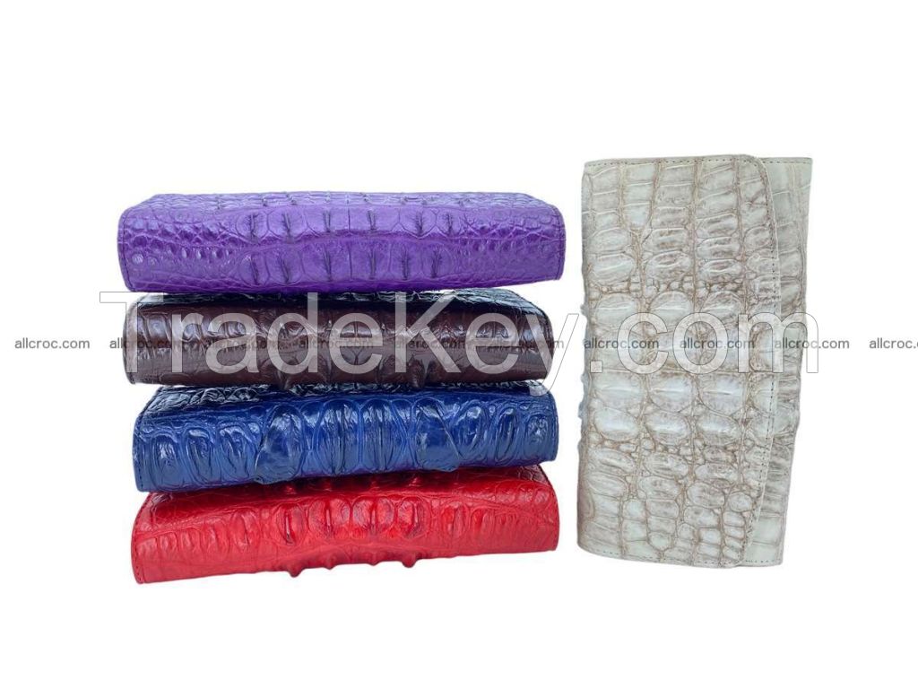 Womenâ€™s Crocodile skin wallet long trifold tail part