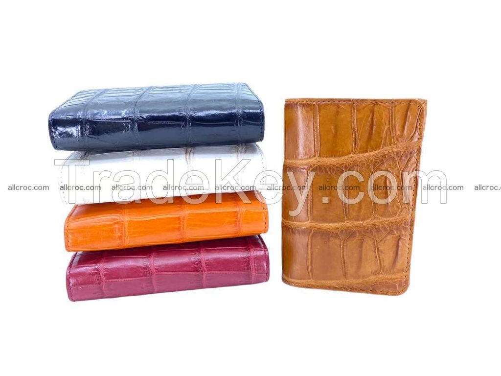 Crocodile skin wallet for women, trifold from crocodile leather