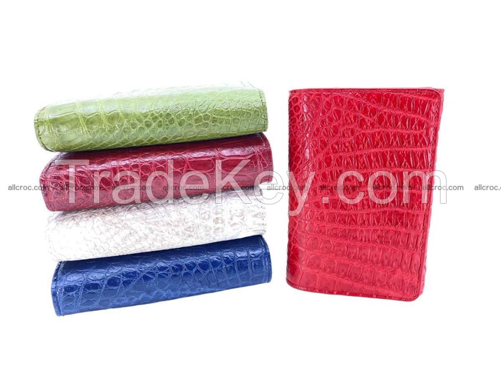 Crocodile skin wallet for women, trifold from crocodile leather