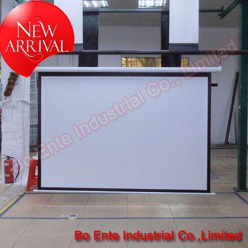 100 Inch Projector Electric Screen with RF Remote Control(matte white)