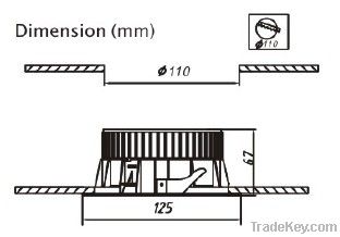 5W LED Recessed Down light Frosted PC lens