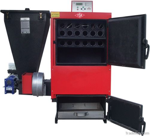 HEATING BOILERS WITH SOLID FUEL, AUTOMATIC INSTALLATION AND FOUR-PASS
